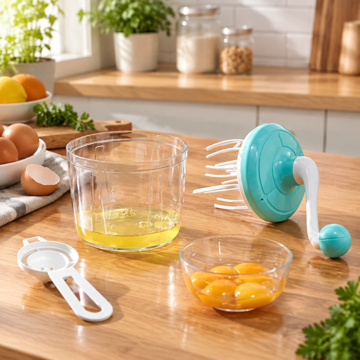 Manueller Schneebesen mit Handkurbel – Bild 2