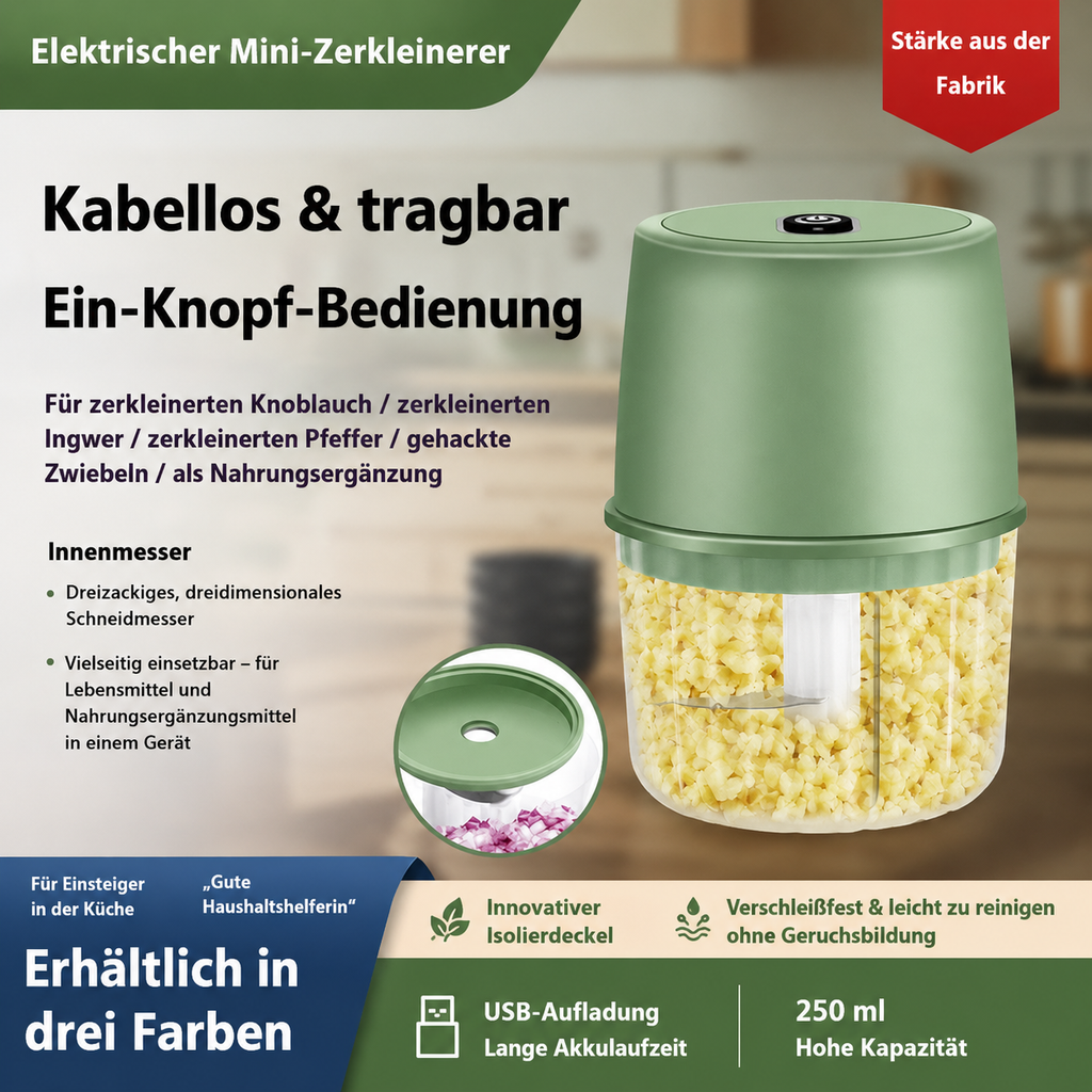 Elektrischer Mini-Zerkleinerer für Knoblauch und Gemüse – Bild 2