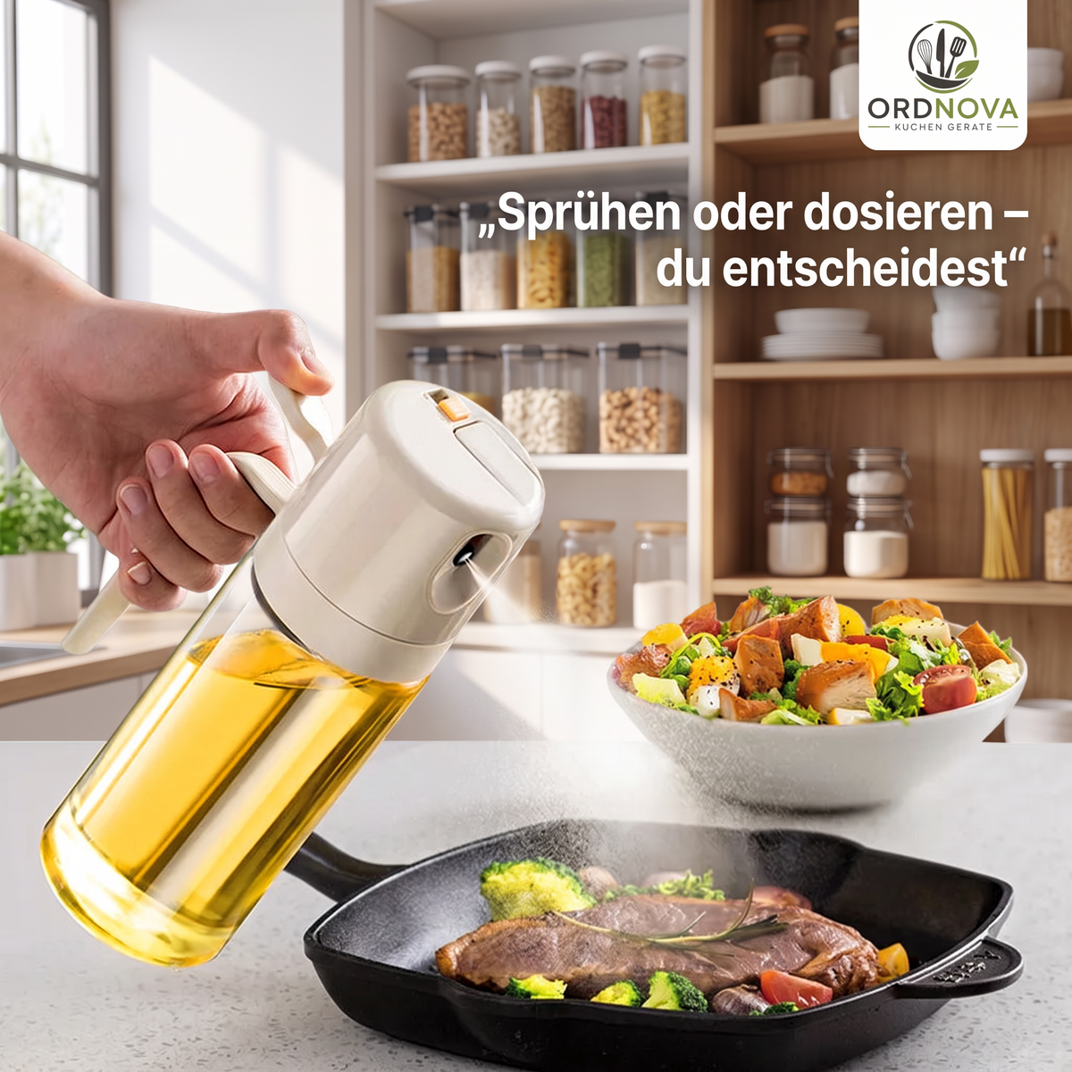 2-in-1 Ölsprühflasche zum Sprühen und Dosieren – Bild 1
