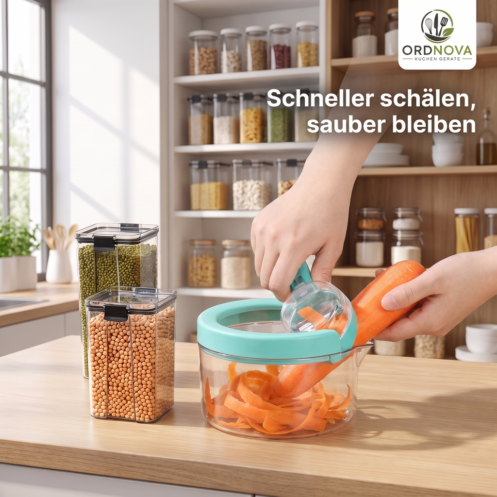 Obst- und Kartoffelschäler mit Auffangbehälter – Bild 1