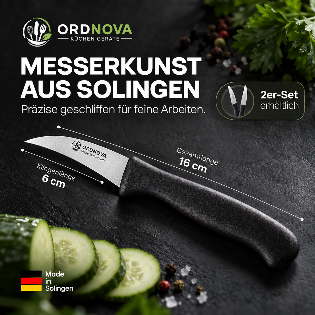 Schälmesser gebogen – 2er-Set, Made in Solingen