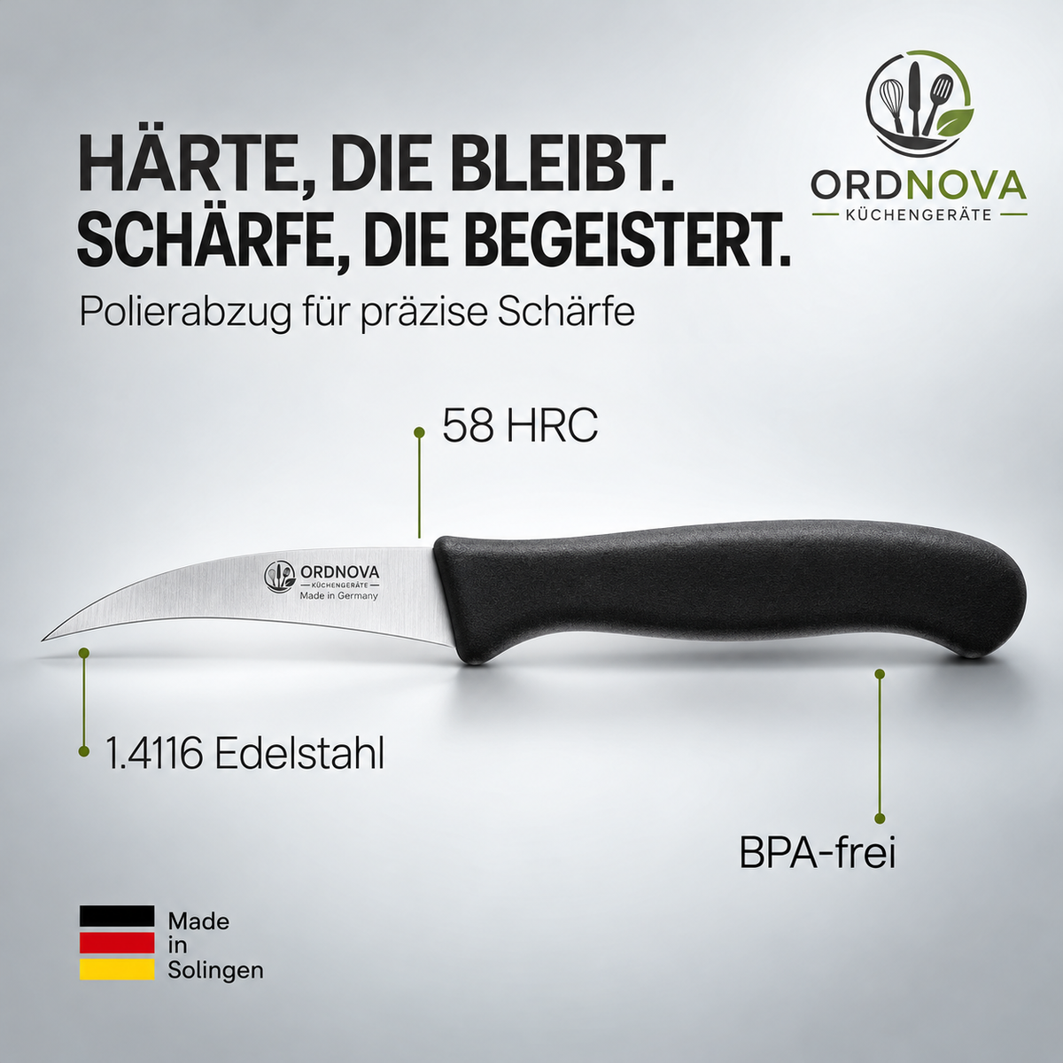 Schälmesser gebogen – 2er-Set, Made in Solingen