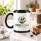 Ordnova Keramiktasse, Schwarz – 440 ml