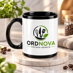 Ordnova Keramiktasse, Schwarz – 440 ml