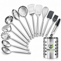 Küchenutensilien-Set aus Edelstahl – 13-teilig mit Halter