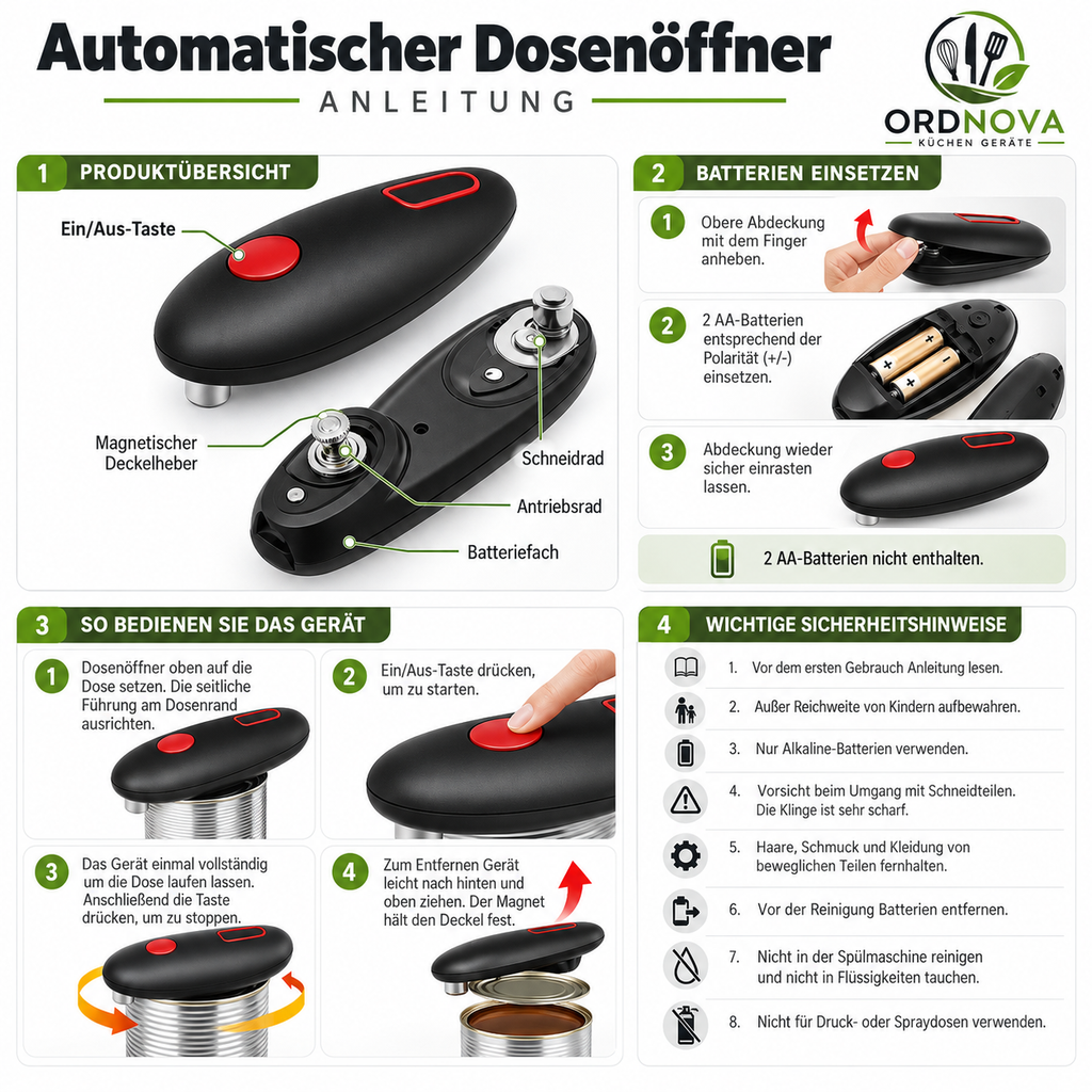 Elektrischer Dosenöffner – Öffnen per Knopfdruck
