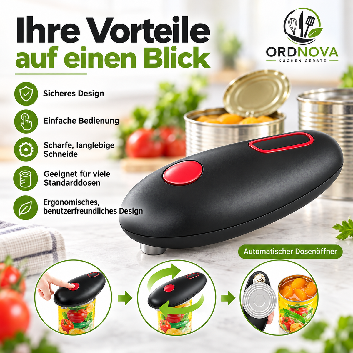 Elektrischer Dosenöffner – Öffnen per Knopfdruck