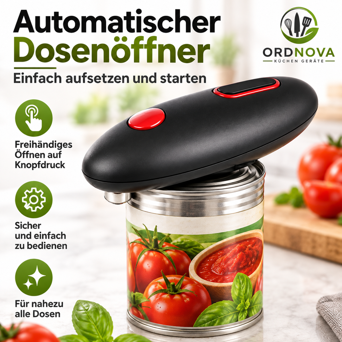 Elektrischer Dosenöffner – Öffnen per Knopfdruck