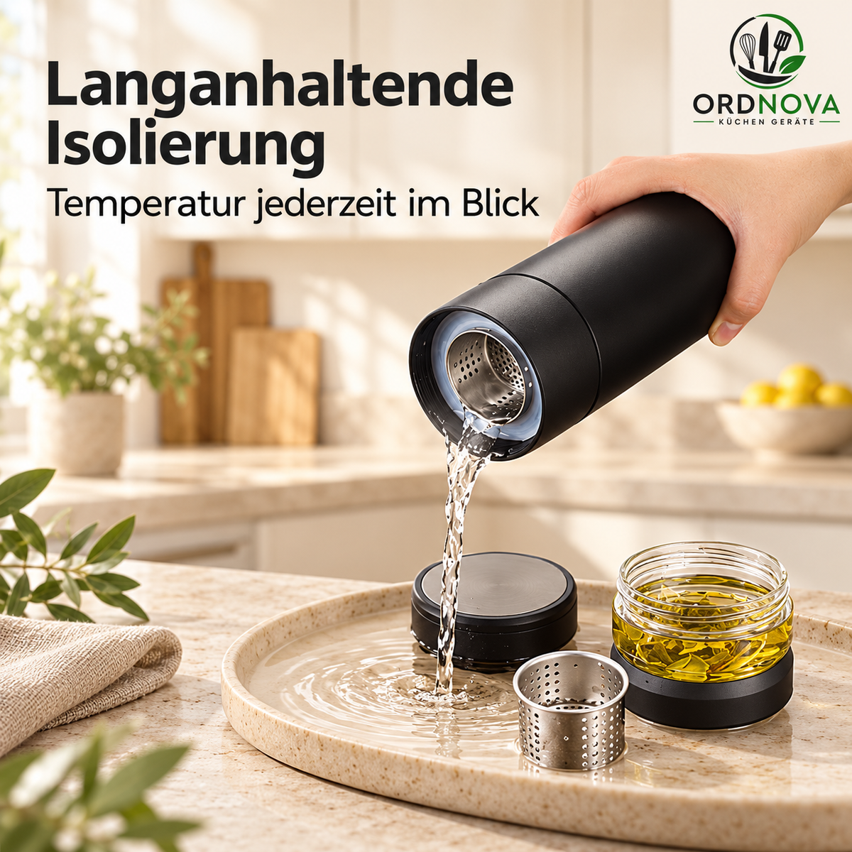 Thermobecher mit Teesieb – Edelstahl, 500 ml