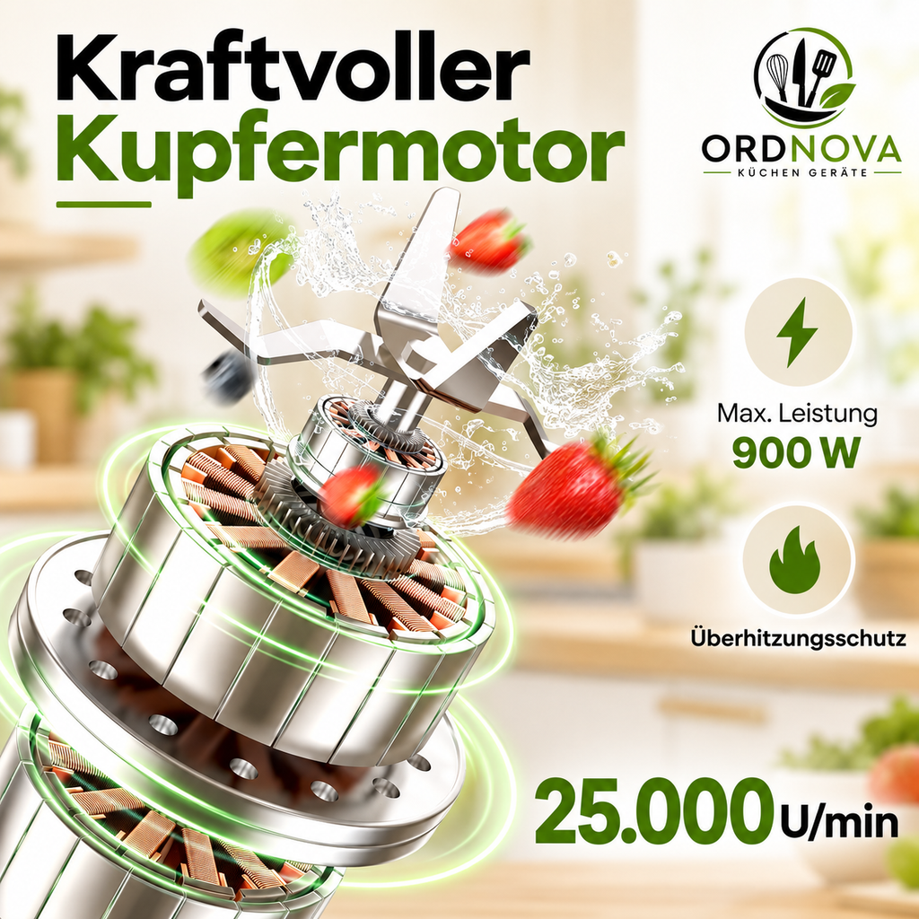 Mini-Standmixer 900 W mit 3 To-go-Bechern – Smoothie Maker