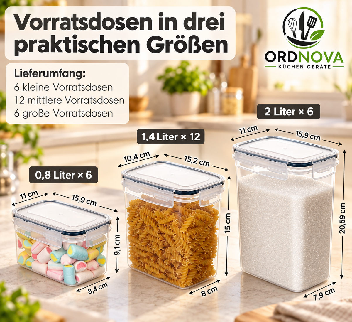 Vorratsdosen 24er-Set – luftdicht mit Deckel & Etiketten