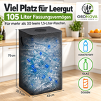 Pfandflaschen-Sammelbehälter 105 L mit Deckel – faltbar, Dunkelgrau