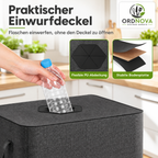Pfandflaschen-Sammelbehälter 105 L mit Deckel – faltbar, Dunkelgrau