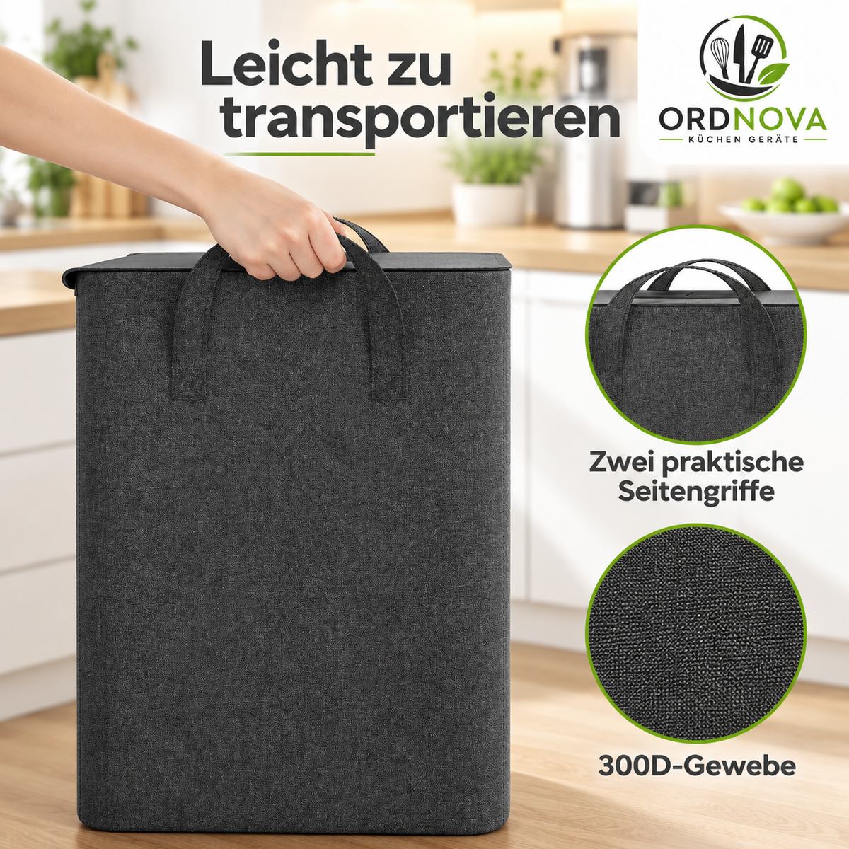 Pfandflaschen-Sammelbehälter 105 L mit Deckel – faltbar, Dunkelgrau