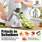 Trommelreibe mit Kurbel – Käsereibe & Gemüseschneider, 3 Klingen