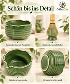 Matcha Set 7-teilig mit Bambusbesen und Keramikschale – Matcha-Zubehör für Einsteiger
