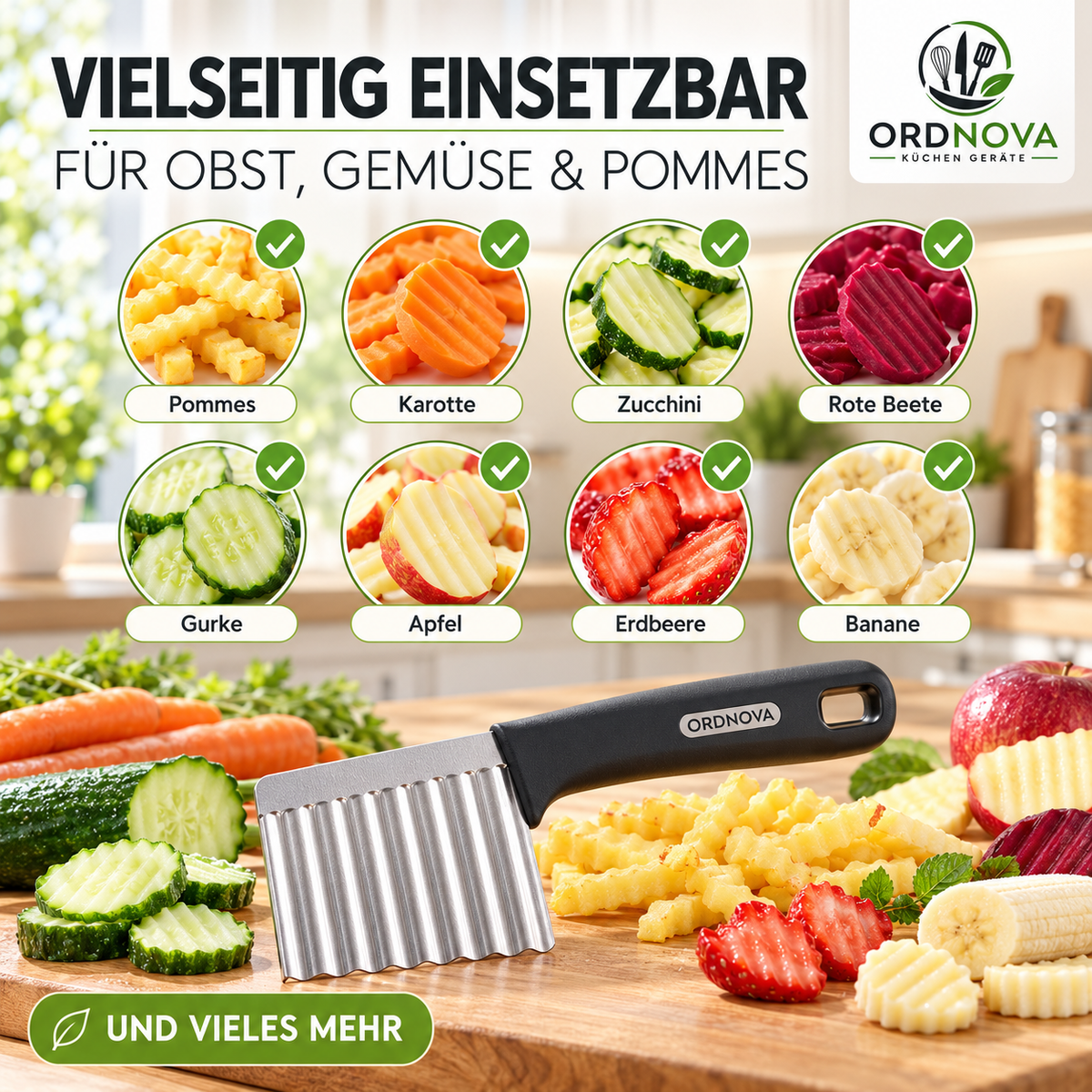 Wellenschneider aus Edelstahl – Wellenschnitt-Messer