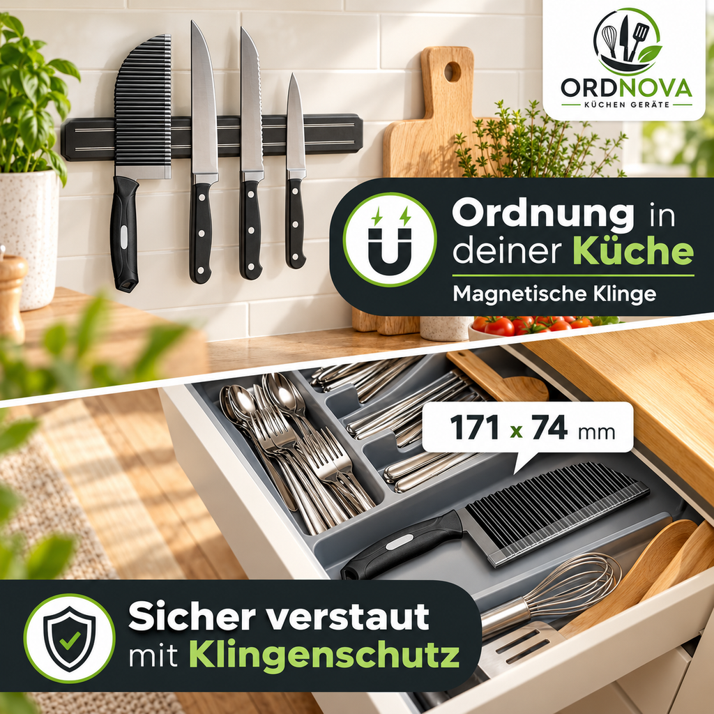 Wellenschneider aus Edelstahl – Riffelmesser für Pommes