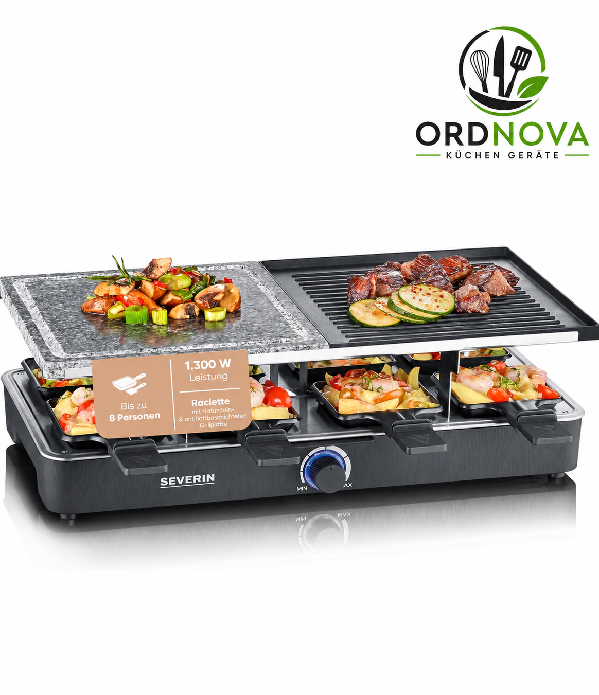 SEVERIN Raclette-Grill RG 2371 mit Naturgrillstein
