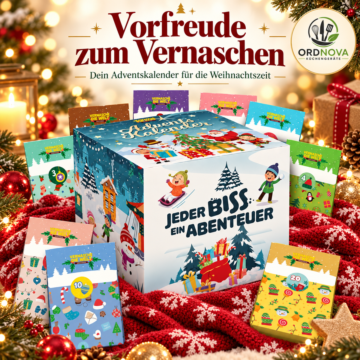 Vernasche die Welt Adventskalender 2026 – internationaler Süßigkeiten-Adventskalender