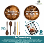 Kokosnuss-Schalen 2er-Set – Muster geometrisch oder gestreift