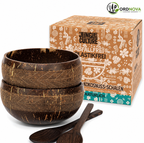 Kokosnuss-Schalen 2er-Set – für Salat und Bowls