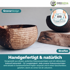 Kokosnuss-Schalen 2er-Set mit Holzlöffeln und Strohhalm