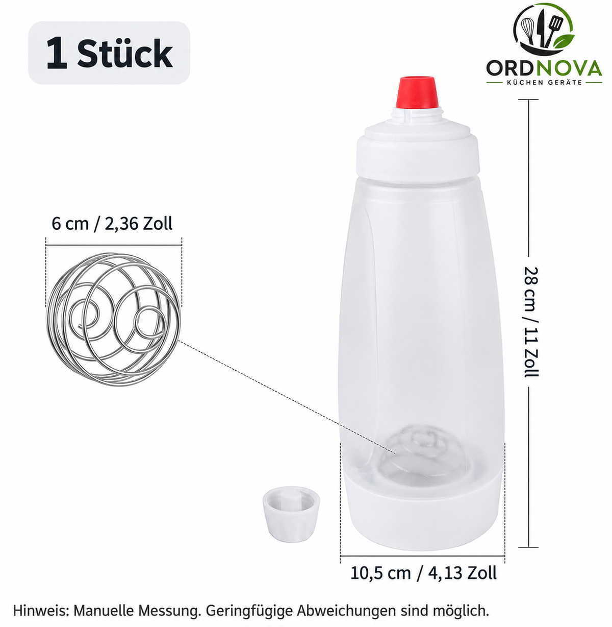 Teigspender 1000 ml mit Skala – für Pfannkuchen, Waffeln & Muffins