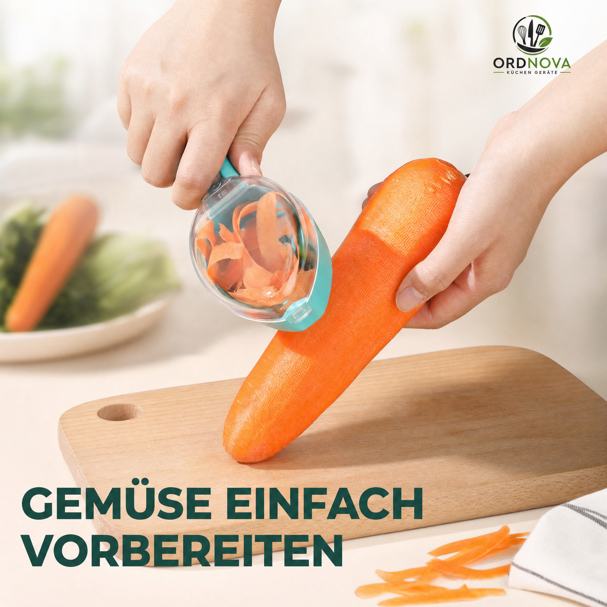 Obst- und Kartoffelschäler mit Auffangbehälter – Bild 3